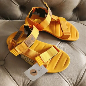 Rider Sandals Velcro Comfort Footbed Bright Yellow Womens size 8.5